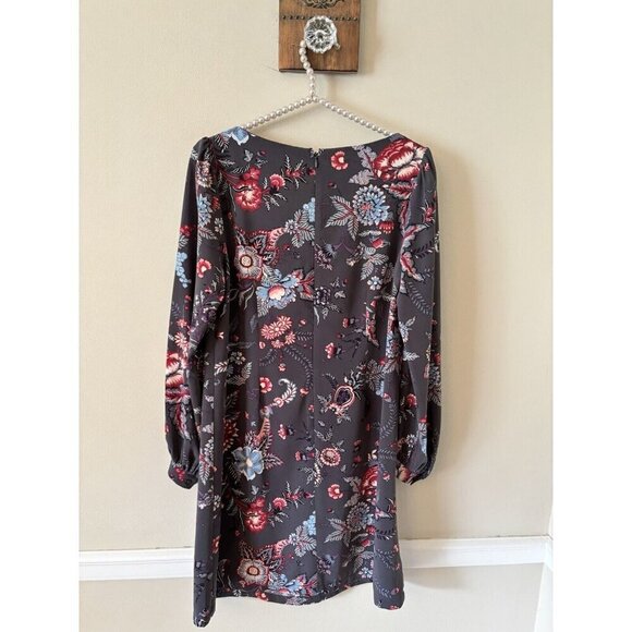 LOFT Womens Size 2 Gray Floral Long Sleeve Shift Dress - Picture 3 of 5